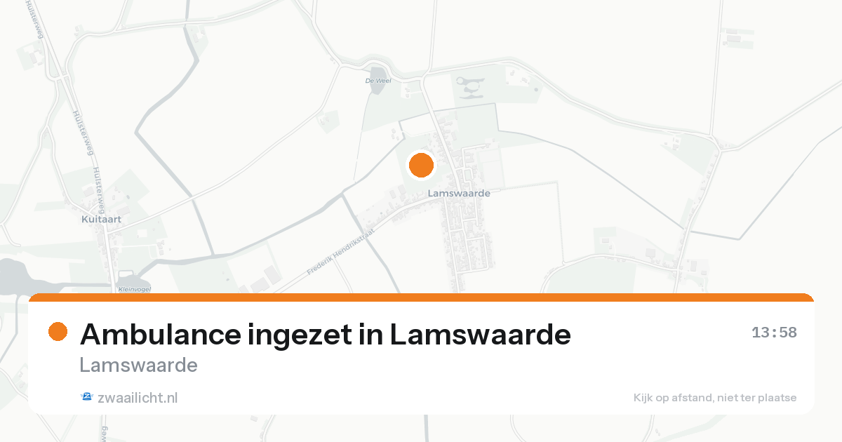 Ambulance ingezet in Lamswaarde — 16 aug 2026
