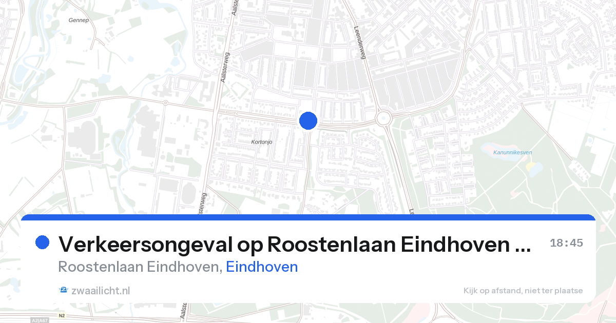Verkeersongeval op Roostenlaan Eindhoven in Eindhoven — 28 aug 2026