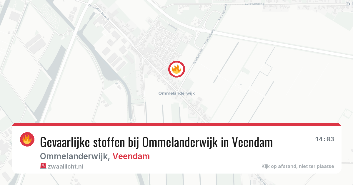 Gevaarlijke stoffen bij Ommelanderwijk in Veendam — 23 jun 2026
