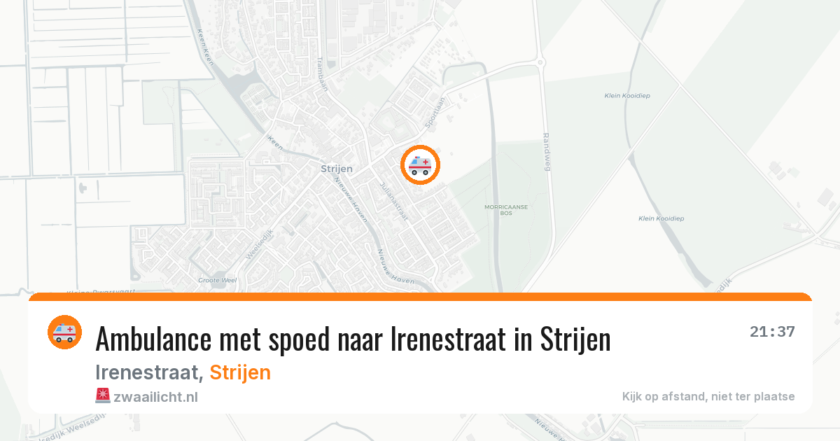 Ambulance met spoed naar Irenestraat in Strijen — 25 apr 2026