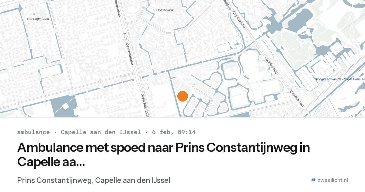 Ambulance met spoed naar Prins Constantijnweg in Capelle aan den IJssel — 6 feb 2026