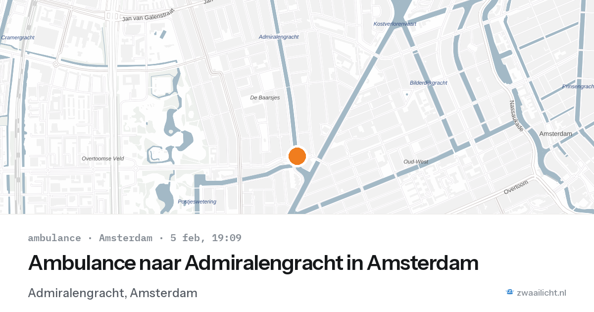 Ambulance naar Admiralengracht in Amsterdam — 5 feb 2026