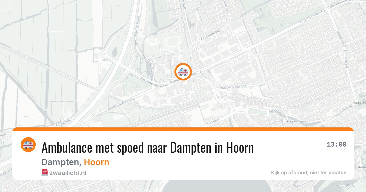Ambulance met spoed naar Dampten in Hoorn — 13 aug 2026