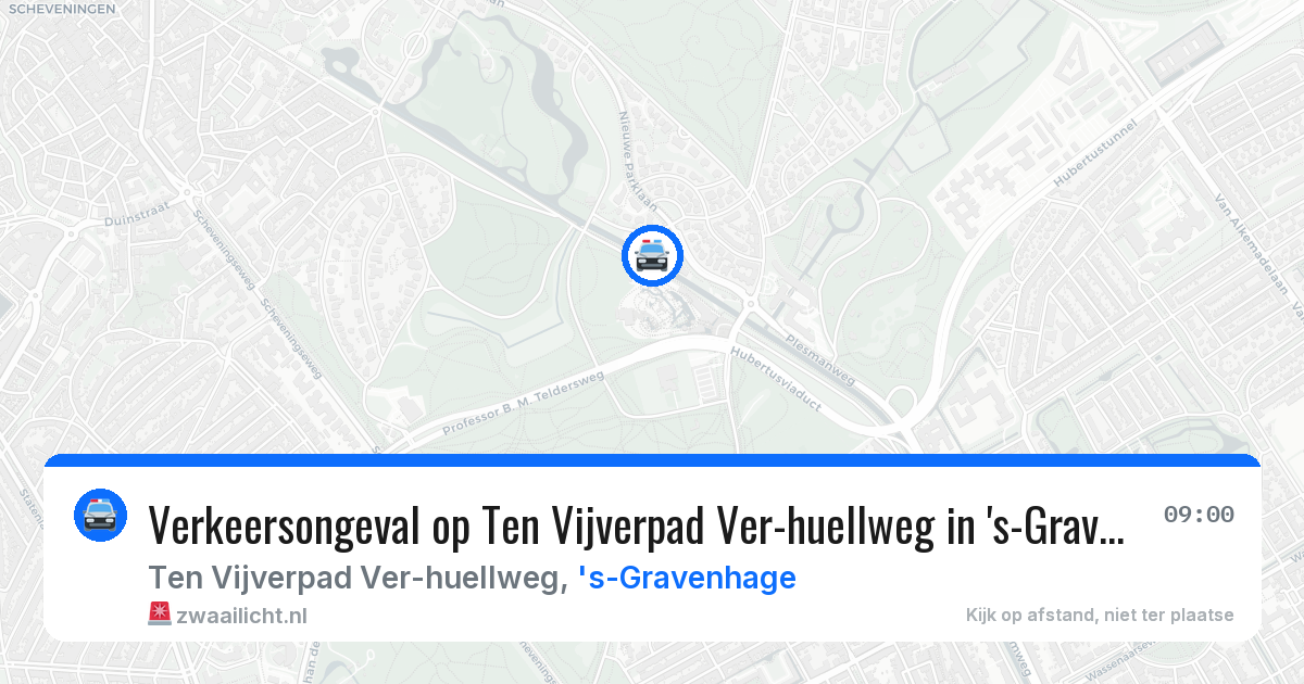 Verkeersongeval op Ten Vijverpad Ver-huellweg in 's-Gravenhage — 17 jul 2026