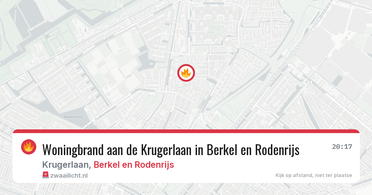 Woningbrand aan de Krugerlaan in Berkel en Rodenrijs — 22 jun 2026
