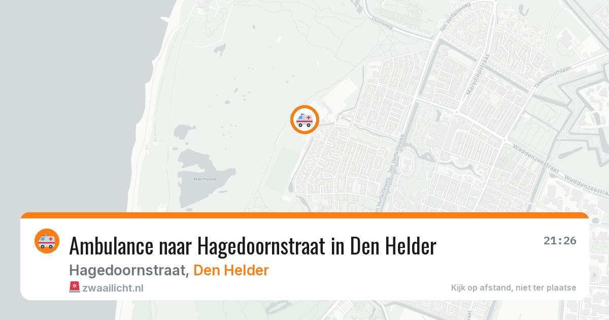 Ambulance naar Hagedoornstraat in Den Helder — 14 aug 2026