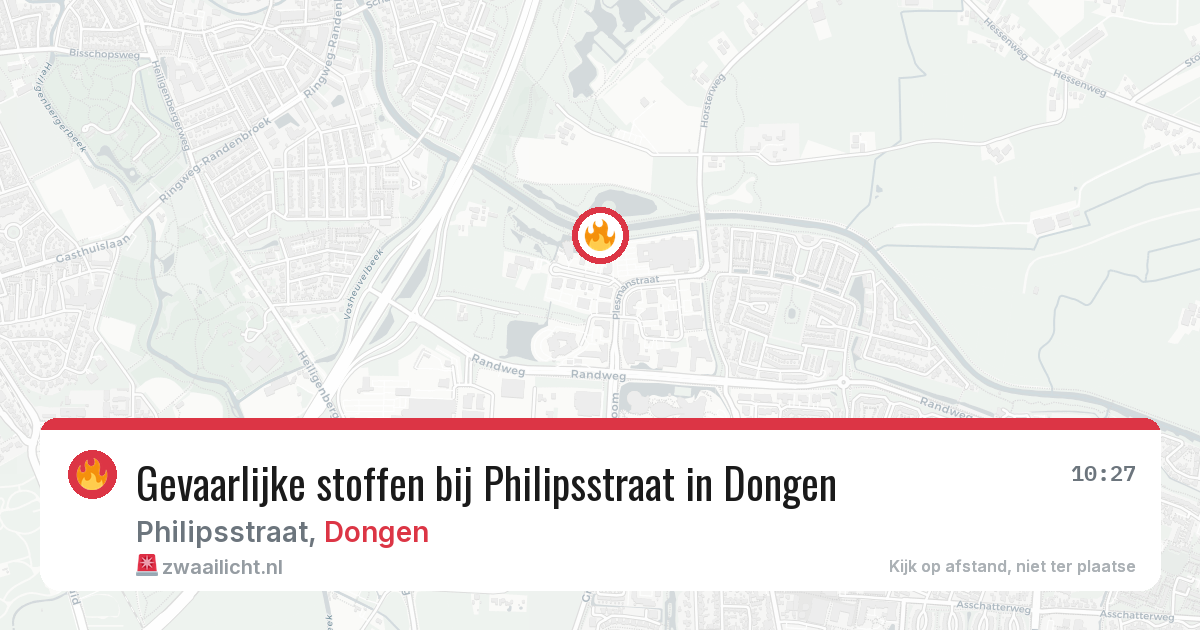 Gevaarlijke stoffen bij Philipsstraat in Dongen — 6 jun 2026