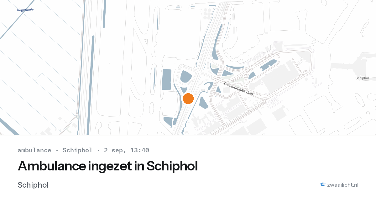 Ambulance ingezet in Schiphol — 2 sep 2026