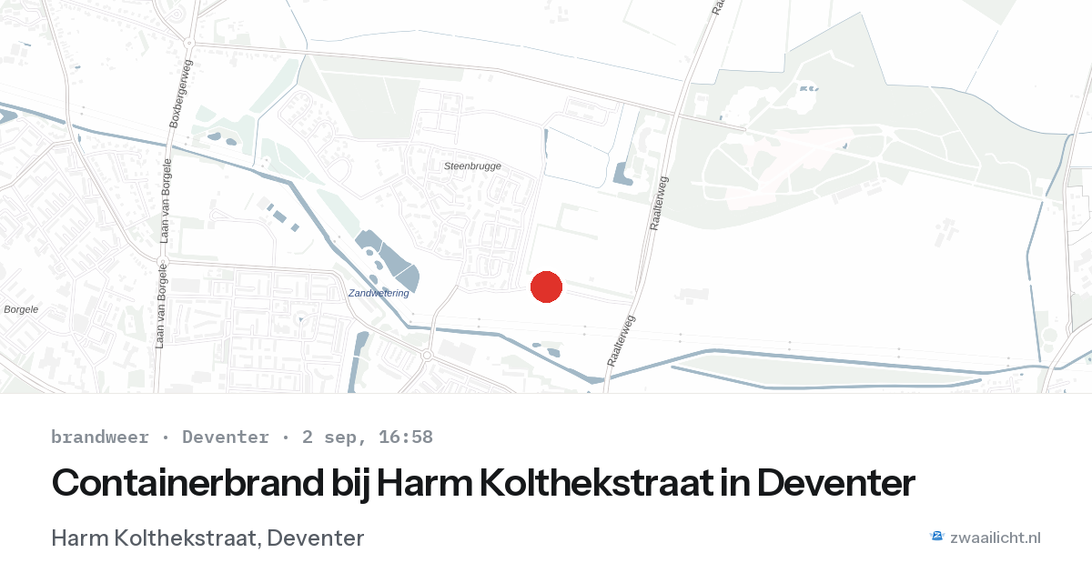 Containerbrand bij Harm Kolthekstraat in Deventer — 2 sep 2026