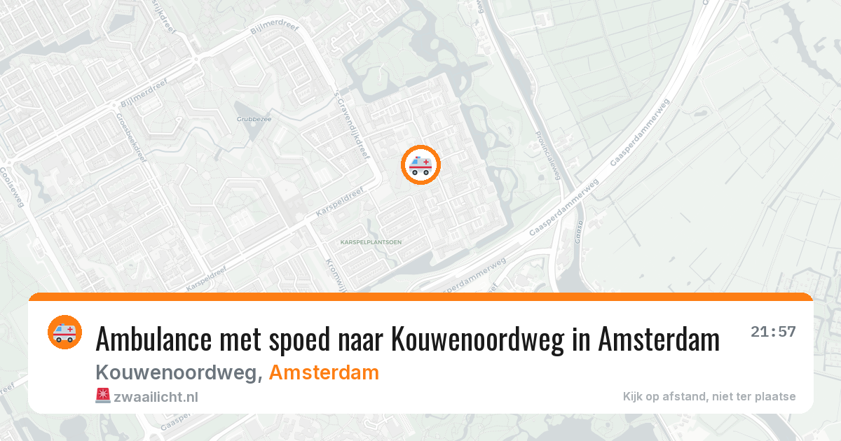 Ambulance met spoed naar Kouwenoordweg in Amsterdam — 4 jul 2026