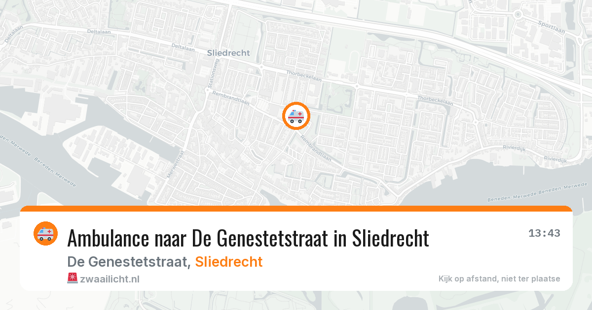 Ambulance naar De Genestetstraat in Sliedrecht — 6 apr 2026