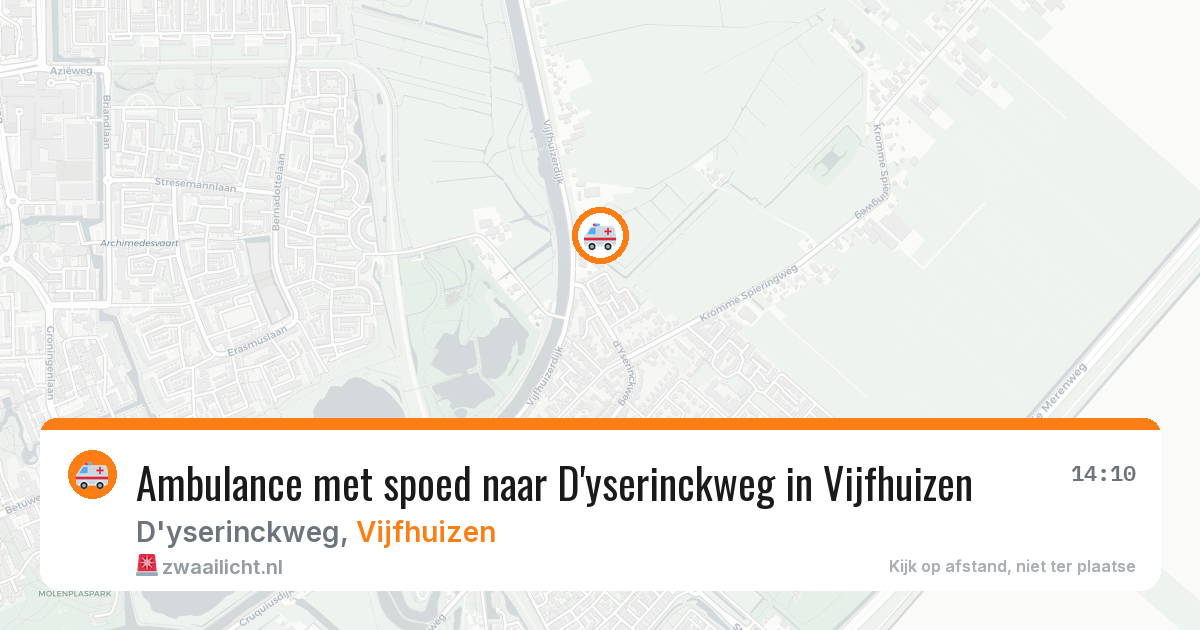Ambulance met spoed naar D'yserinckweg in Vijfhuizen — 17 feb 2026