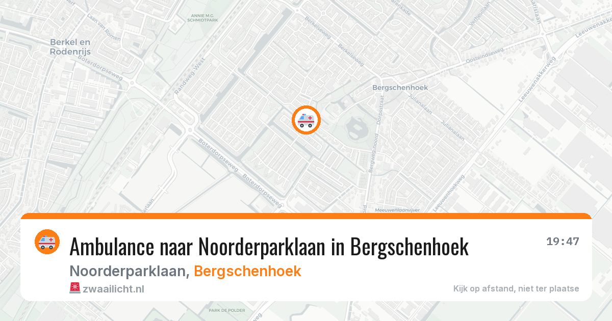 Ambulance naar Noorderparklaan in Bergschenhoek — 30 mei 2026
