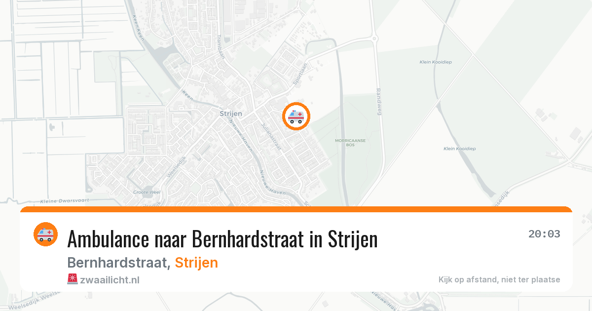 Ambulance naar Bernhardstraat in Strijen — 25 mrt 2026