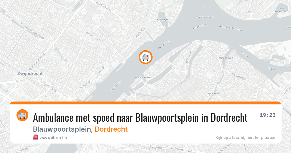 Ambulance met spoed naar Blauwpoortsplein in Dordrecht — 1 aug 2026