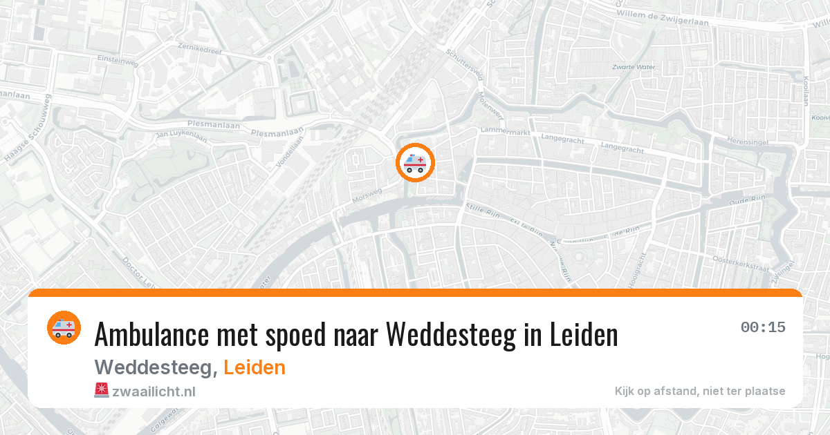 Ambulance met spoed naar Weddesteeg in Leiden — 12 aug 2026