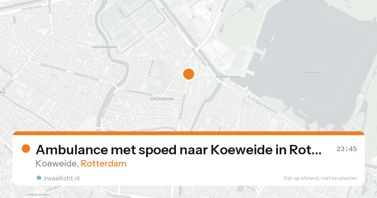 Ambulance met spoed naar Koeweide in Rotterdam — 15 aug 2026