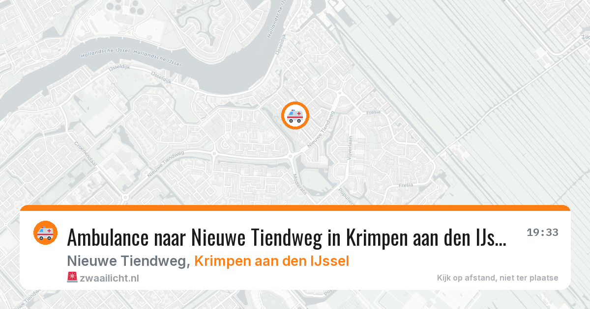 Ambulance naar Nieuwe Tiendweg in Krimpen aan den IJssel — 8 jul 2026