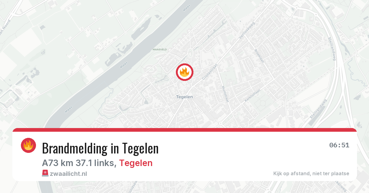 Brandmelding in Tegelen — 25 jul 2026