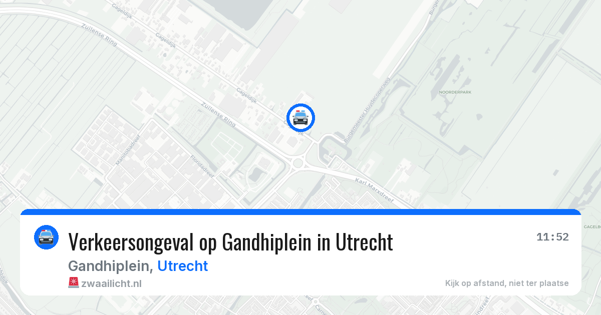 Verkeersongeval op Gandhiplein in Utrecht — 9 mei 2026