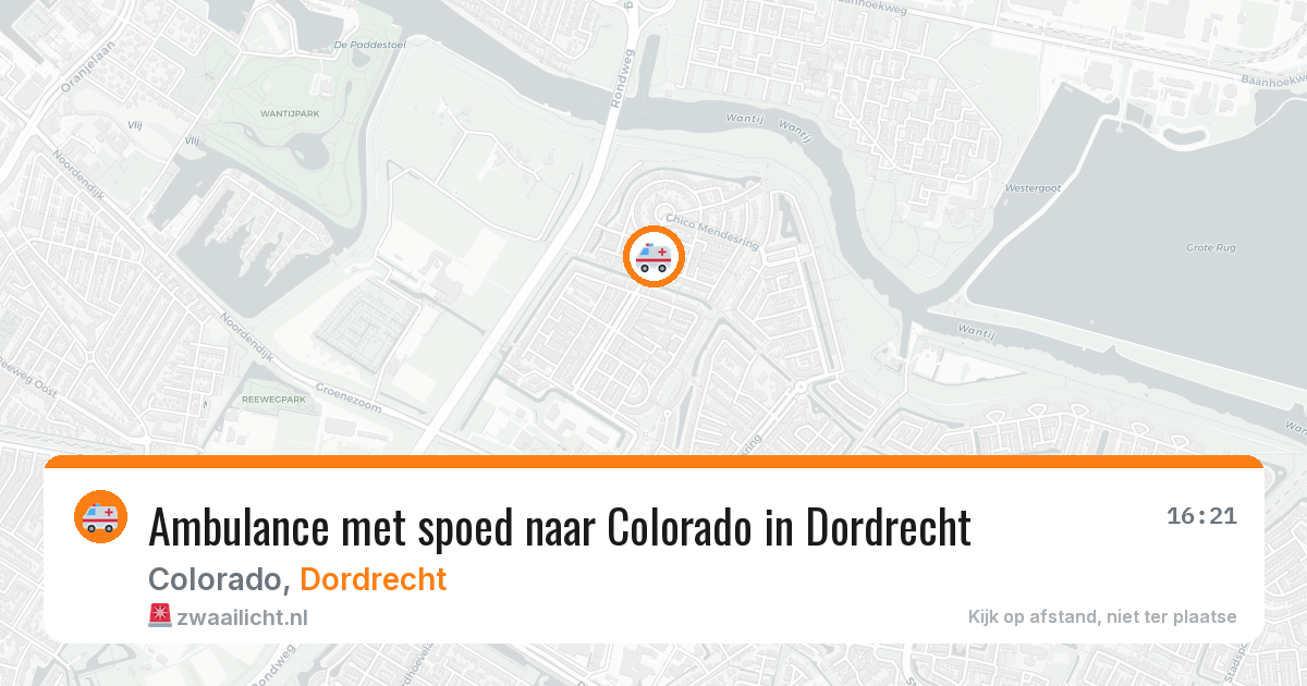 Ambulance met spoed naar Colorado in Dordrecht — 15 mei 2026
