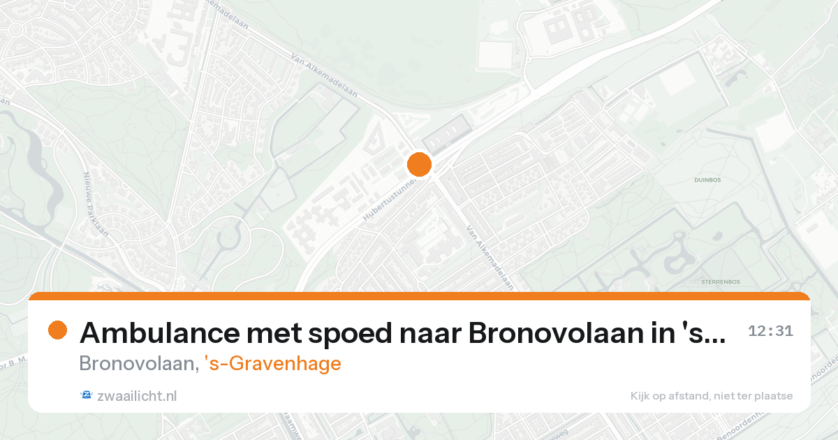 Ambulance met spoed naar Bronovolaan in 's-Gravenhage — 20 aug 2026