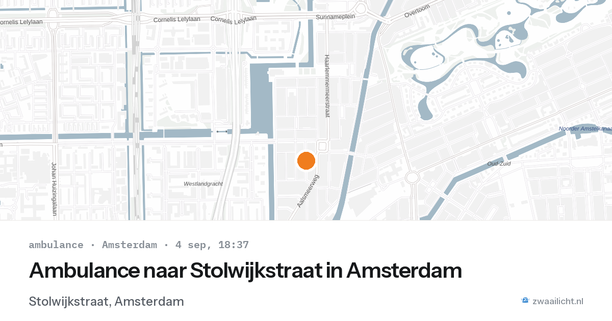 Ambulance naar Stolwijkstraat in Amsterdam — 4 sep 2026