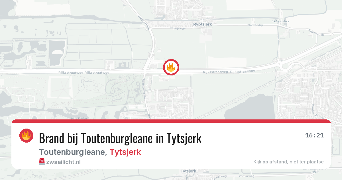 Brand bij Toutenburgleane in Tytsjerk — 24 mrt 2026