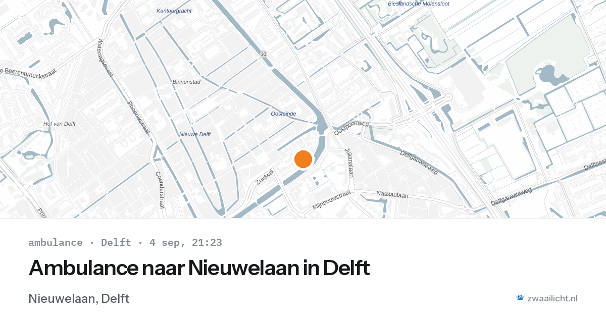 Ambulance naar Nieuwelaan in Delft — 4 sep 2026