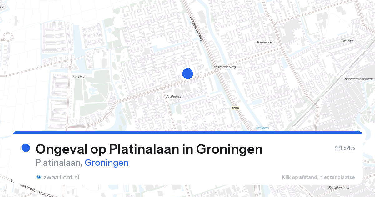 Ongeval op Platinalaan in Groningen — 25 aug 2026
