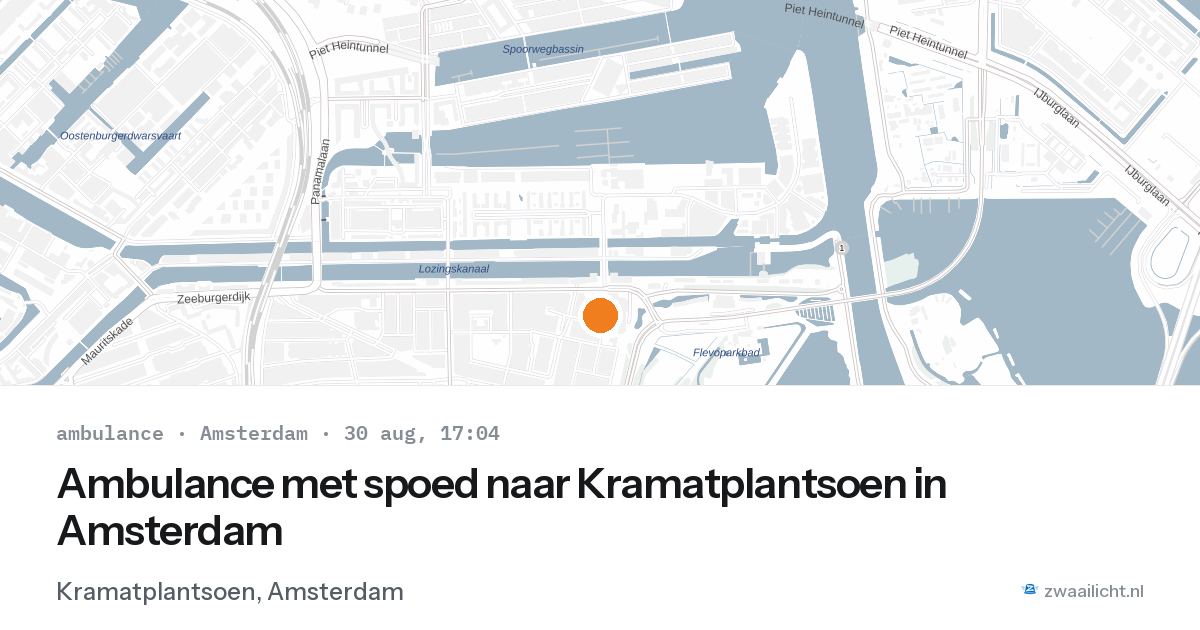 Ambulance met spoed naar Kramatplantsoen in Amsterdam — 30 aug 2026