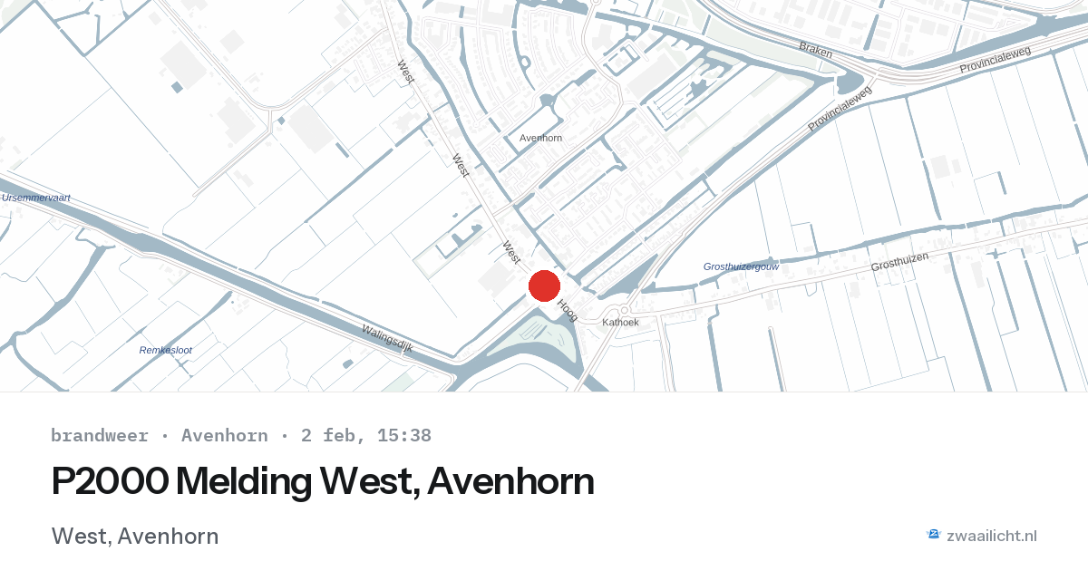P2000 Melding West, Avenhorn — 2 feb 2026