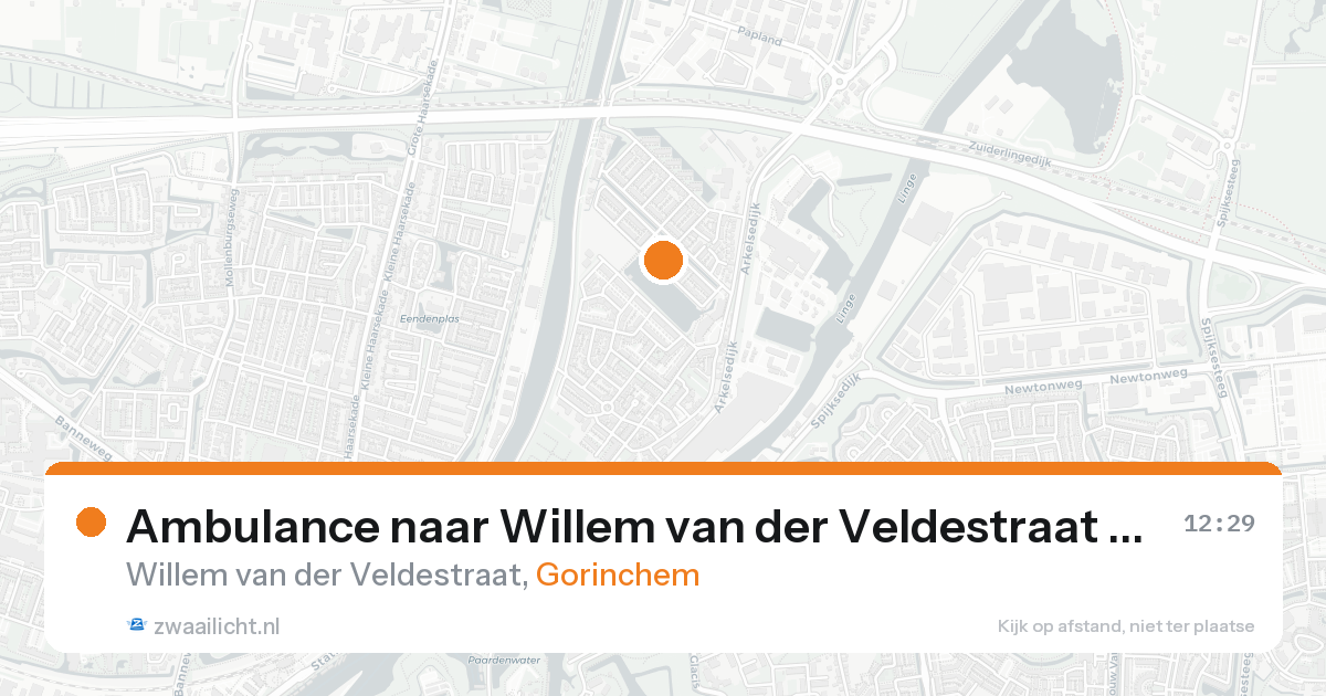 Ambulance naar Willem van der Veldestraat in Gorinchem — 16 aug 2026