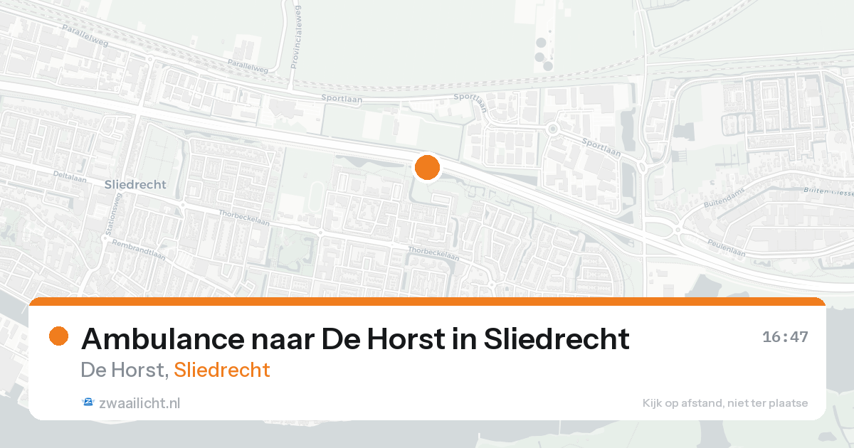Ambulance naar De Horst in Sliedrecht — 23 aug 2026