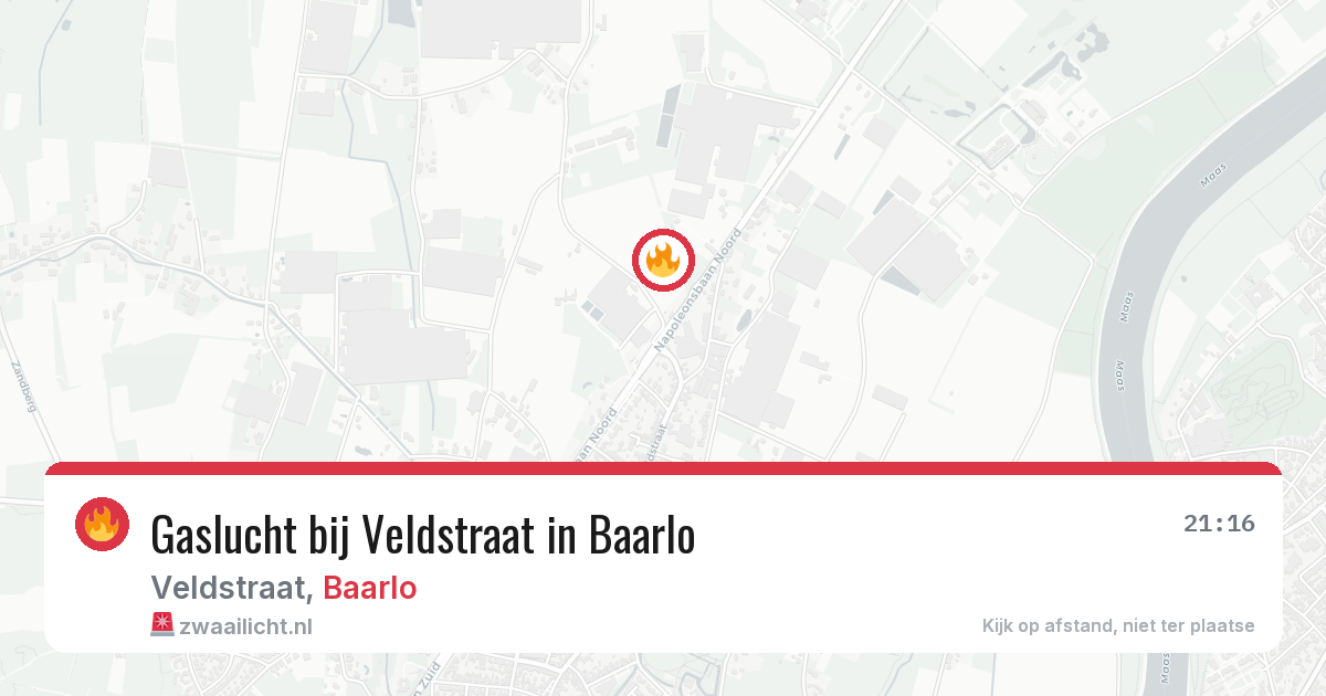 Gaslucht bij Veldstraat in Baarlo — 9 mei 2026