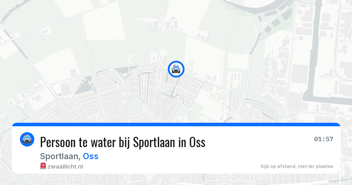 Persoon te water bij Sportlaan in Oss — 12 jun 2026