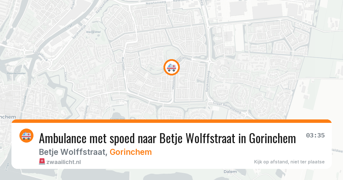Ambulance met spoed naar Betje Wolffstraat in Gorinchem — 18 mei 2026