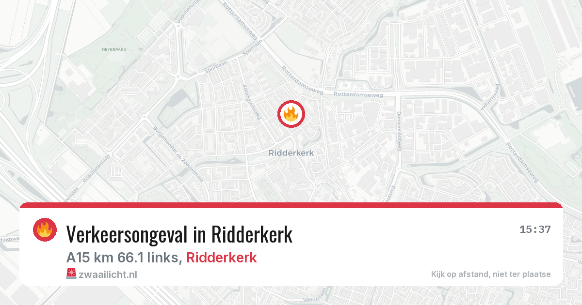 Verkeersongeval in Ridderkerk — 3 aug 2026
