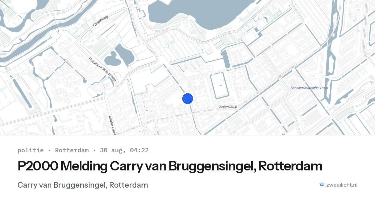 P2000 Melding Carry van Bruggensingel, Rotterdam — 30 aug 2026
