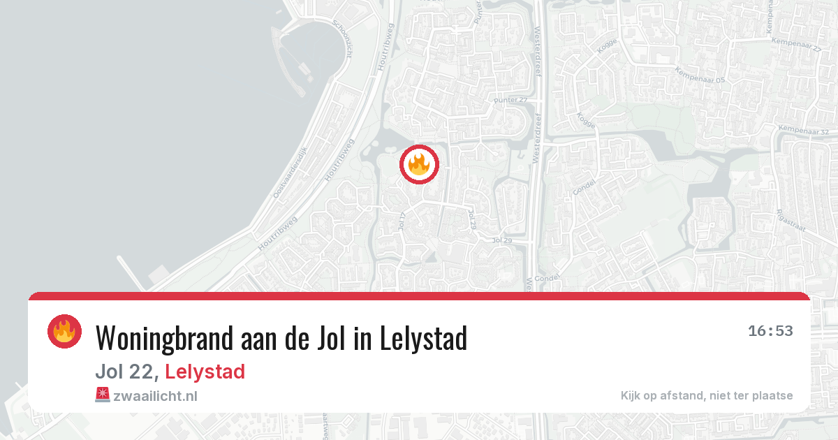 Woningbrand aan de Jol in Lelystad — 16 feb 2026