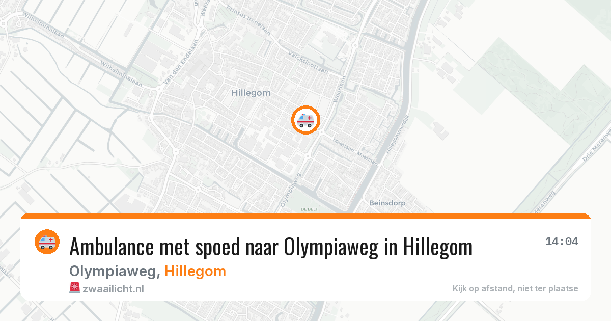 Ambulance met spoed naar Olympiaweg in Hillegom — 28 jun 2026