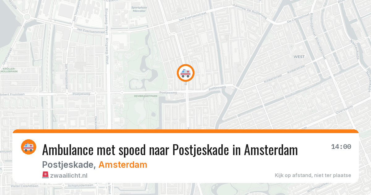 Ambulance met spoed naar Postjeskade in Amsterdam — 25 mrt 2026