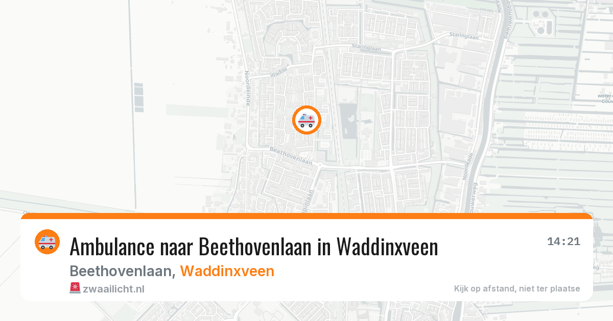 Ambulance naar Beethovenlaan in Waddinxveen — 16 mrt 2026