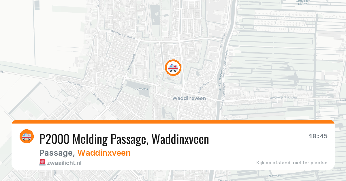P2000 Melding Passage, Waddinxveen — 13 apr 2026