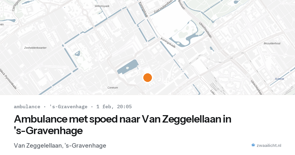 Ambulance met spoed naar Van Zeggelellaan in 's-Gravenhage — 1 feb 2026