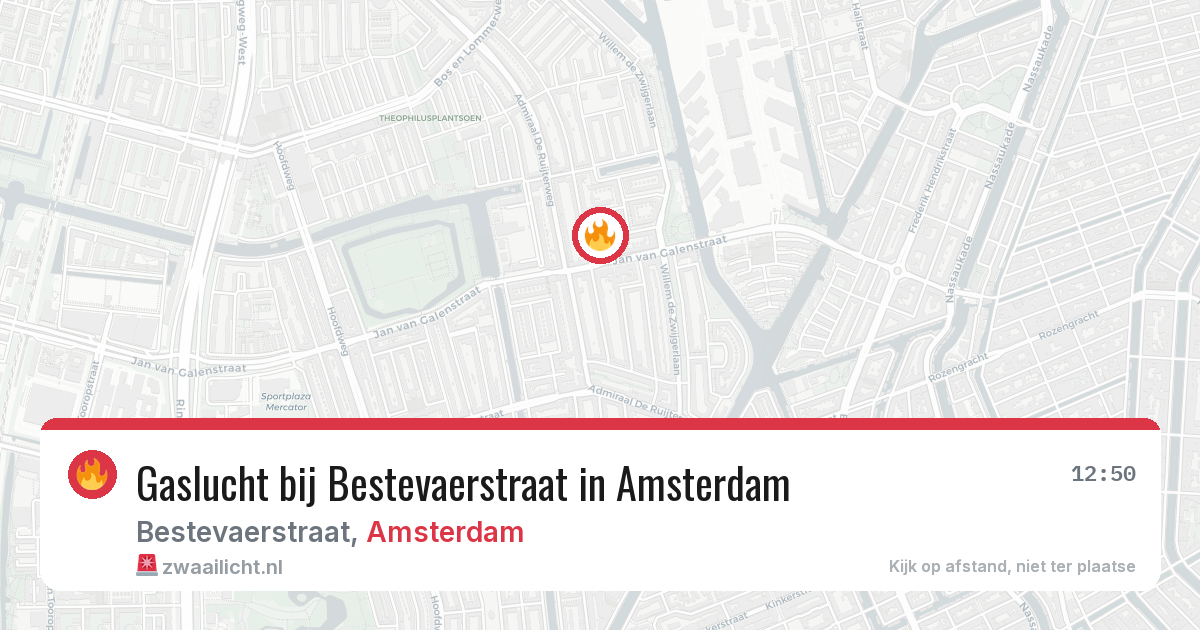 Gaslucht bij Bestevaerstraat in Amsterdam — 14 mei 2026