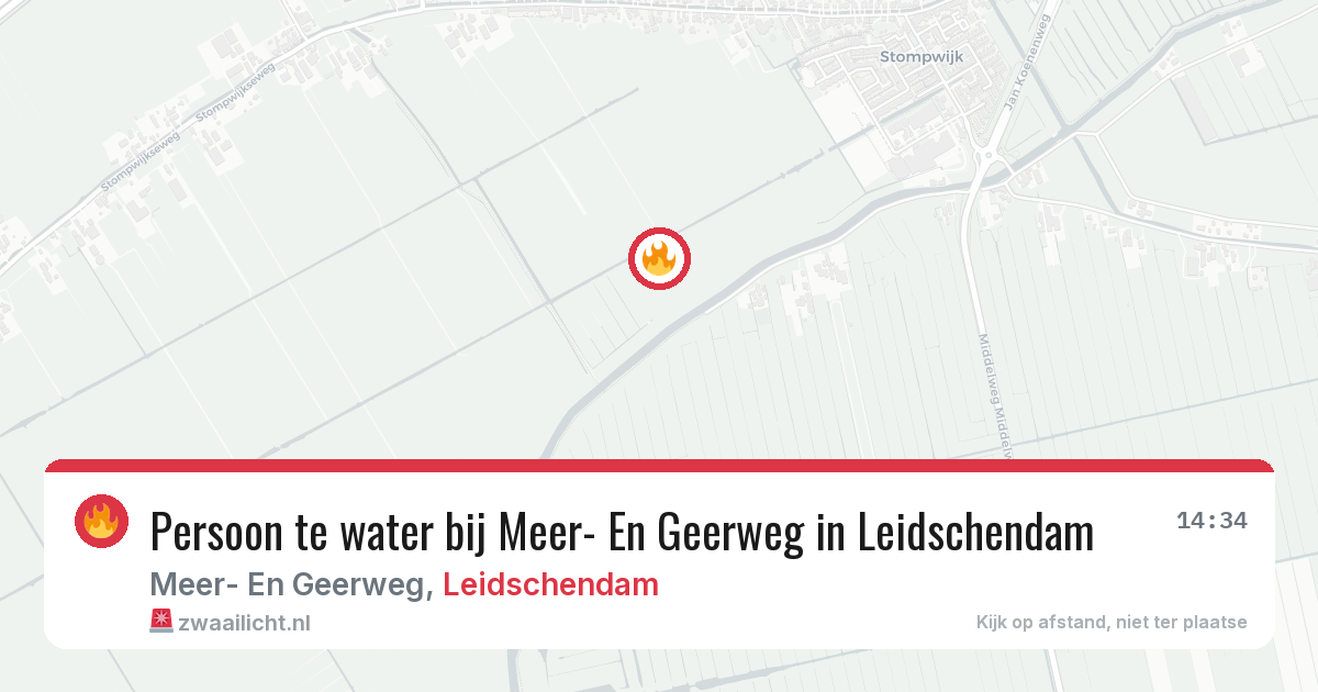 Persoon te water bij Meer- En Geerweg in Leidschendam — 14 aug 2026
