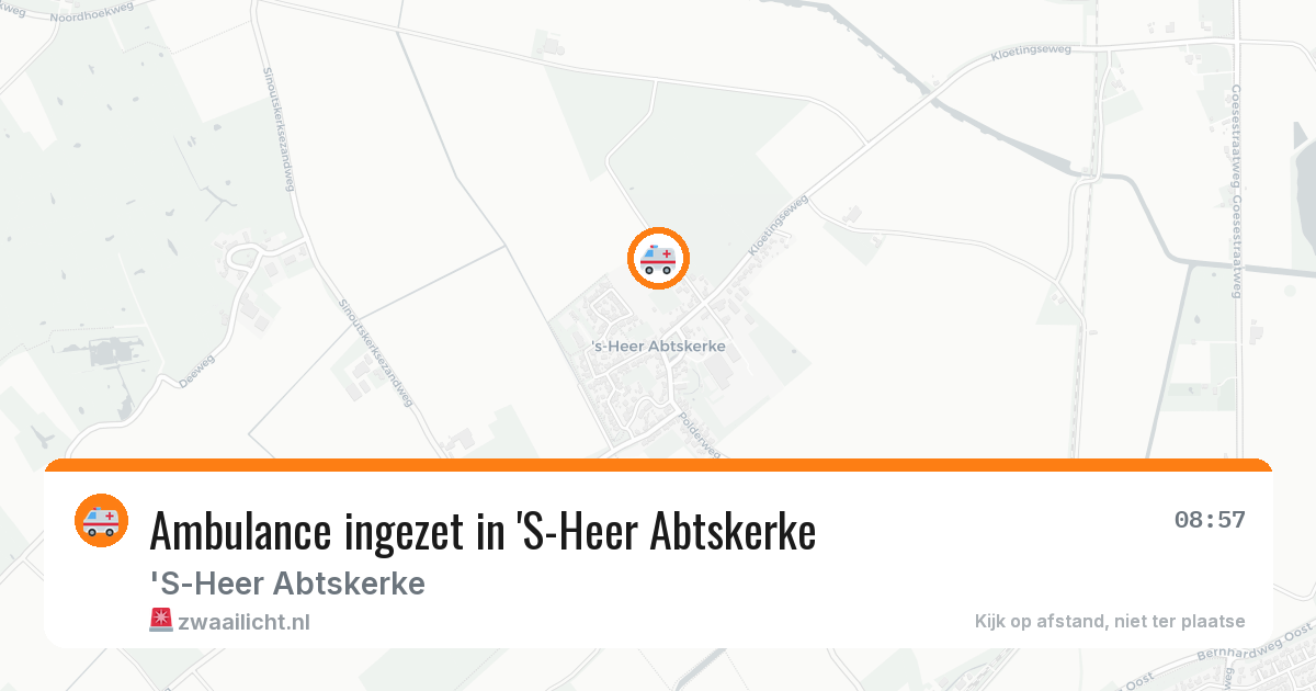 Ambulance ingezet in 'S-Heer Abtskerke — 27 mei 2026
