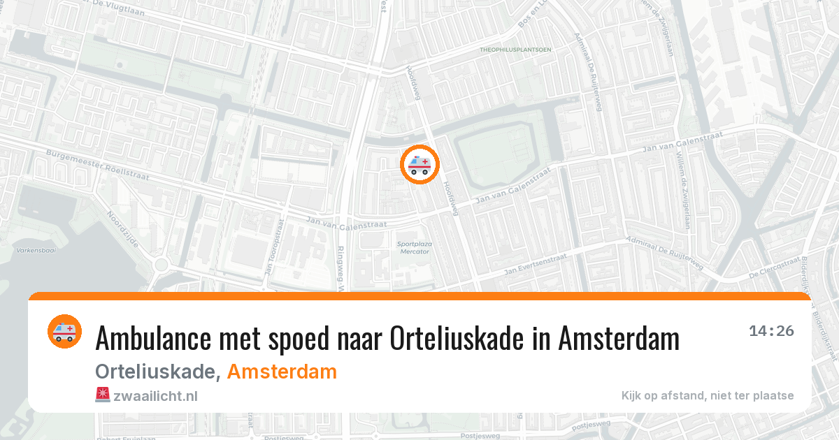 Ambulance met spoed naar Orteliuskade in Amsterdam — 27 jun 2026