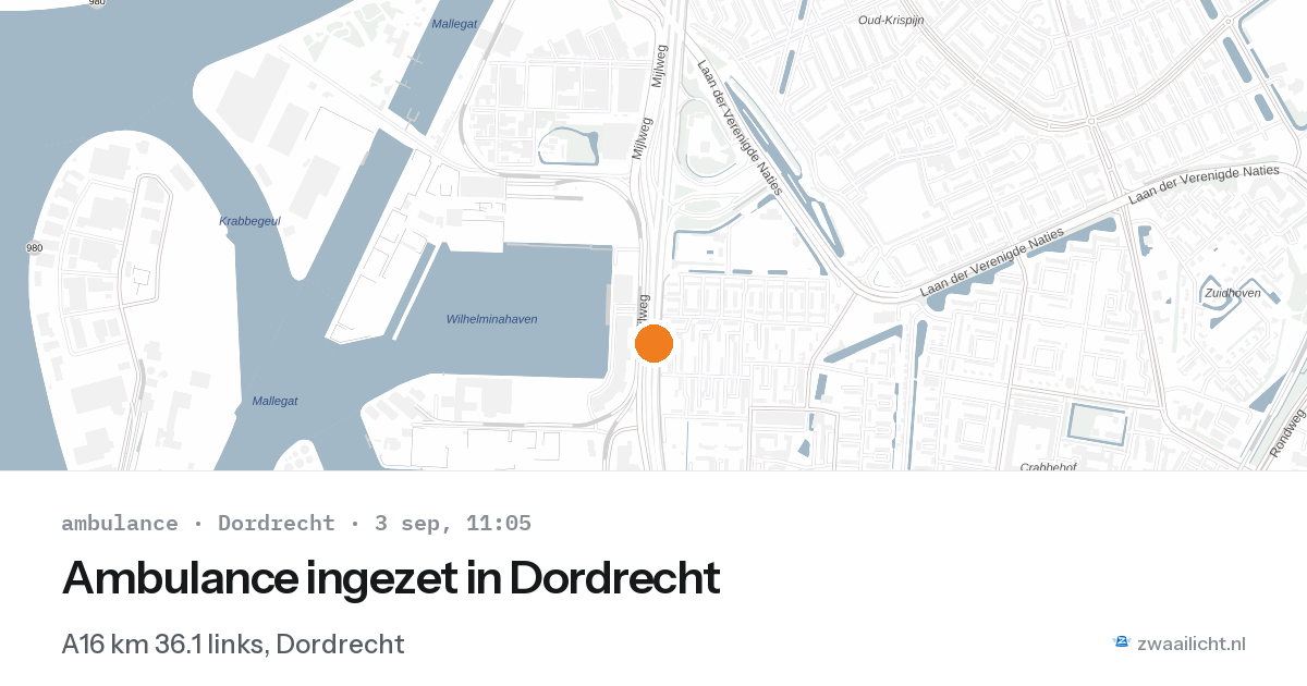 Ambulance ingezet in Dordrecht — 3 sep 2026